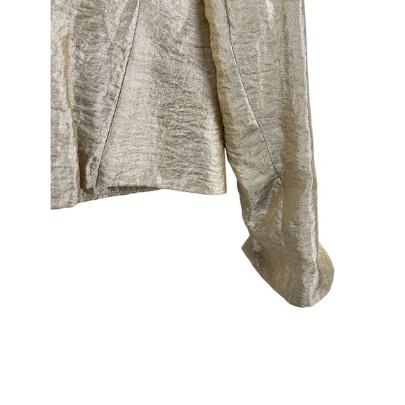 A Woman Metallic Gold Blazer Jacket Women's Size M Evening Party  Dressy - Picture 13 of 16